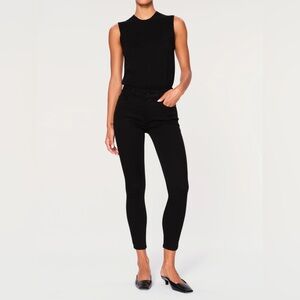 DL1961 Florence Skinny Mid Rise Instasculpt Crop Jeans in Hail Black Size 29